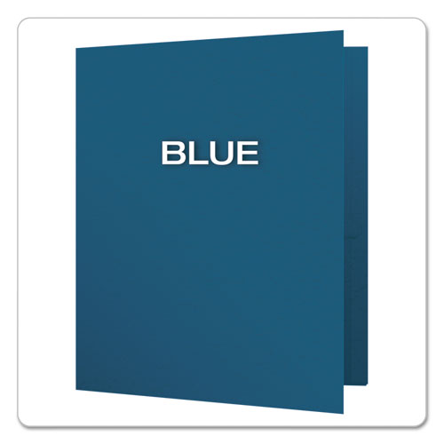 Twin-pocket Folders With 3 Fasteners, Letter, 1-2" Capacity, Blue, 25-box