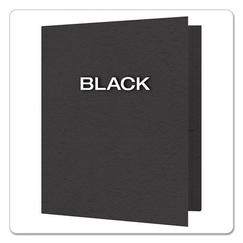 Twin-pocket Folders With 3 Fasteners, Letter, 1-2" Capacity, Black 25-box