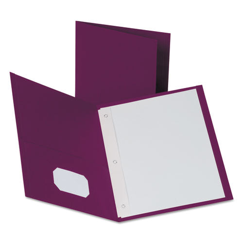 Twin-pocket Folders With 3 Fasteners, Letter, 1-2" Capacity, Burgundy, 25-box
