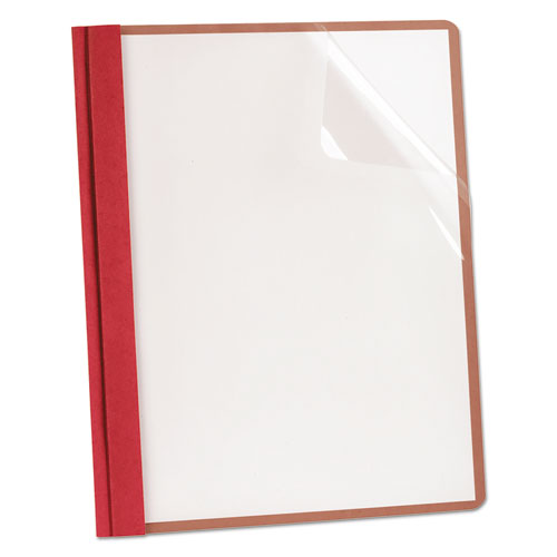 Earthwise By Oxford Recycled Clear Front Report Covers, Letter Size, Red, 25-box