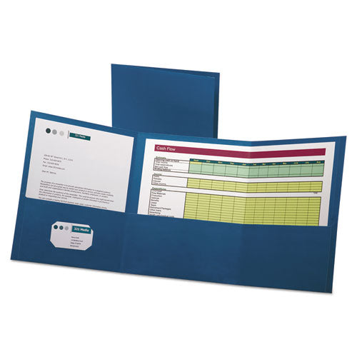Tri-fold Folder W-3 Pockets, Holds 150 Letter-size Sheets, Blue