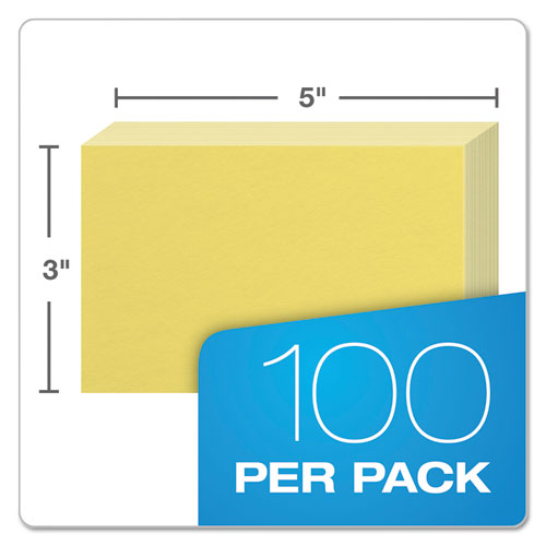 Unruled Index Cards, 3 X 5, Canary, 100-pack