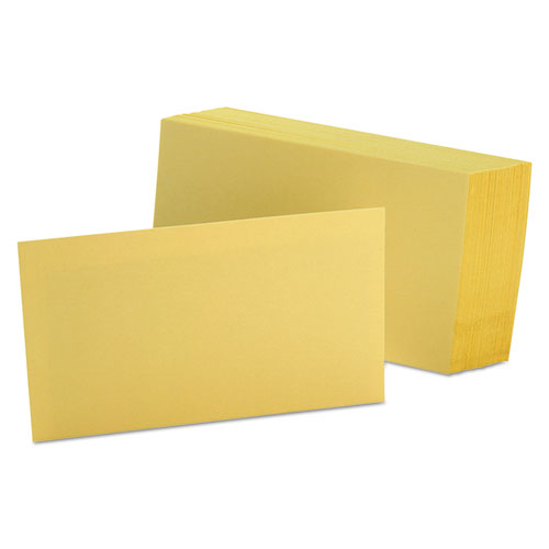 Unruled Index Cards, 3 X 5, Canary, 100-pack