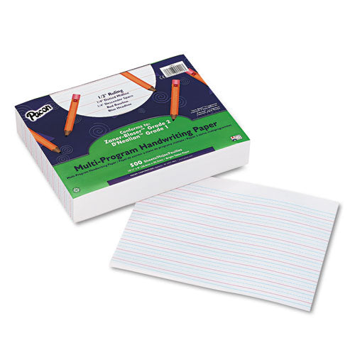 Multi-program Handwriting Paper, 16 Lb, 1-2" Long Rule, One-sided, 8 X 10.5, 500-pack