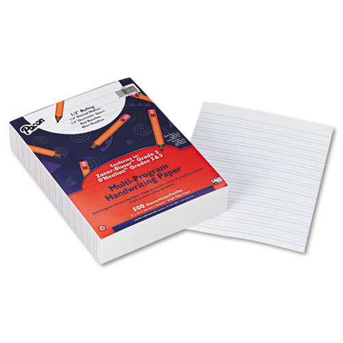 Multi-program Handwriting Paper, 16 Lb, 1-2" Short Rule, One-sided, 8 X 10.5, 500-pack