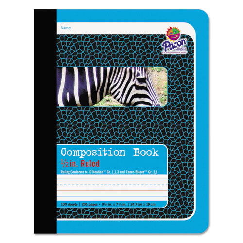 Composition Book, Medium-college Rule, Blue Cover, 9.75 X 7.5, 100 Sheets