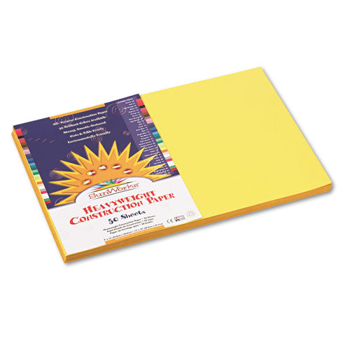 Construction Paper, 58lb, 12 X 18, Yellow, 50-pack