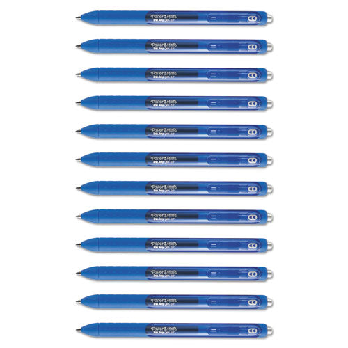 Inkjoy Gel Pen, Retractable, Medium 0.7 Mm, Blue Ink, Blue Barrel, Dozen