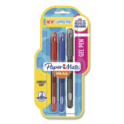 Inkjoy Gel Pen, Stick, Fine 0.5 Mm, Assorted Ink And Barrel Colors, 3-pack
