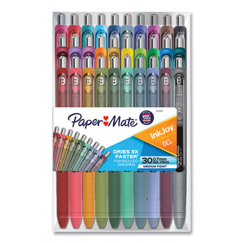 Inkjoy Gel Pen, Retractable, Medium 0.7 Mm, Assorted Ink And Barrel Colors, 30-pack