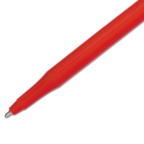 Eraser Mate Ballpoint Pen, Stick, Medium 1 Mm, Red Ink, Red Barrel, Dozen