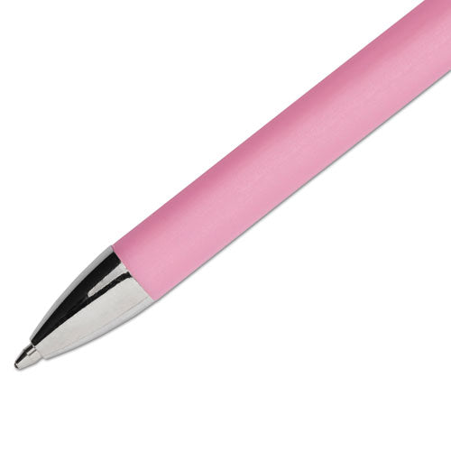 “write For Hope” Edition Flexgrip Elite Ballpoint Pen, Retractable, Medium 1 Mm, Black Ink, Pink Barrel, Dozen