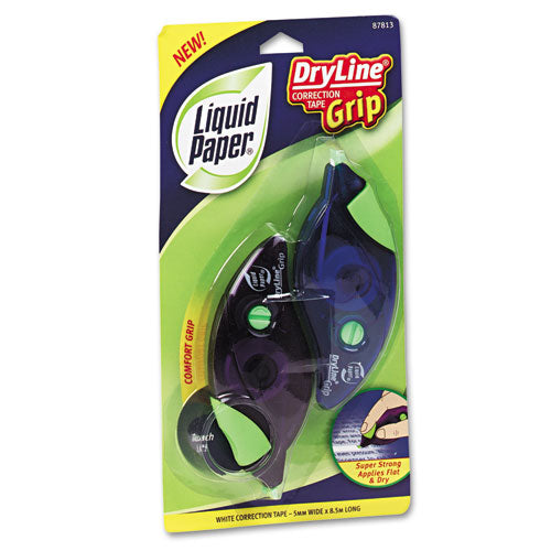 Dryline Grip Correction Tape, 1-5" X 335", Blue-purple Dispensers, 2-pack