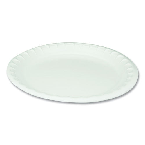 Unlaminated Foam Dinnerware, Plate, 10.25" Dia, White, 540-carton