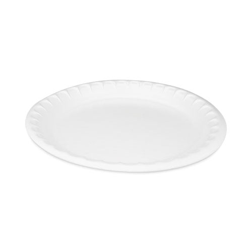 Placesetter Deluxe Laminated Foam Dinnerware, Plate, 10.25" Dia, White, 540-carton