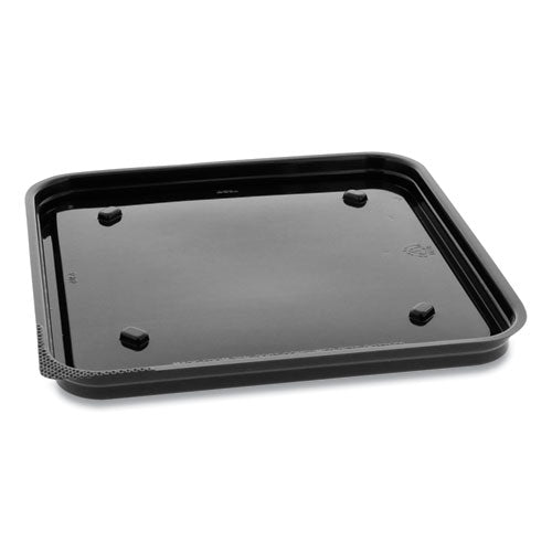 Recycled Plastic Container, 6 X 6 Brownie Container, 7.5 X 7.5 X 0.56, Black, 195-carton