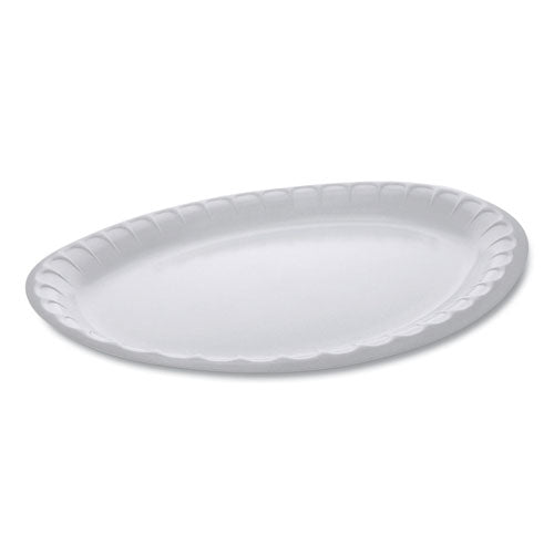 Laminated Foam Dinnerware, Platter, Oval, 11.5 X 8.5, White, 500-carton