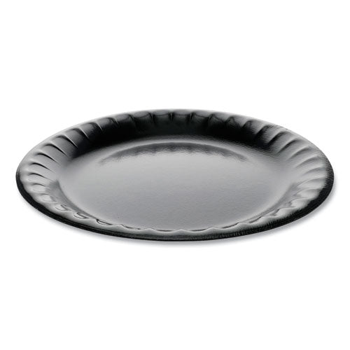 Laminated Foam Dinnerware, Plate, 9" Dia, Black, 500-carton