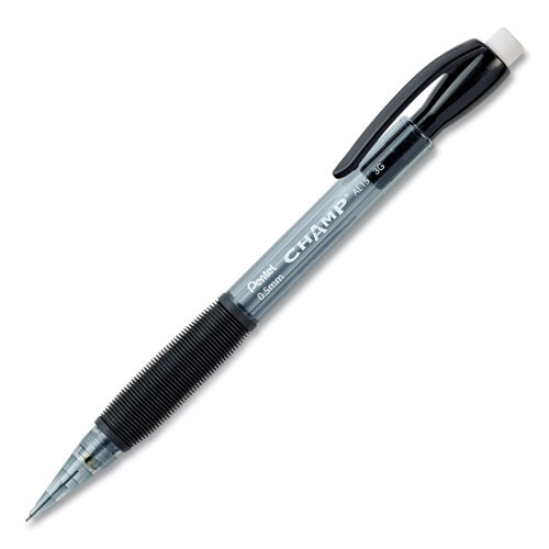 Champ Mechanical Pencil, 0.5 Mm, Hb (#2.5), Black Lead, Translucent Gray Barrel, Dozen