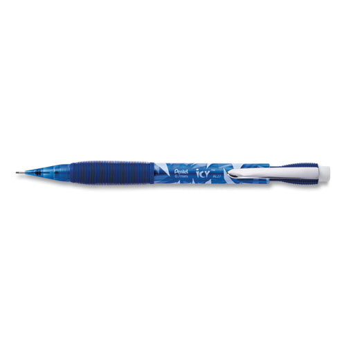 Icy Mechanical Pencil, 0.7 Mm, Hb (#2.5), Black Lead, Transparent Blue Barrel, Dozen