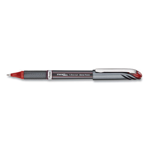 Energel Nv Gel Pen, Stick, Bold 1 Mm, Red Ink, Red Barrel, Dozen