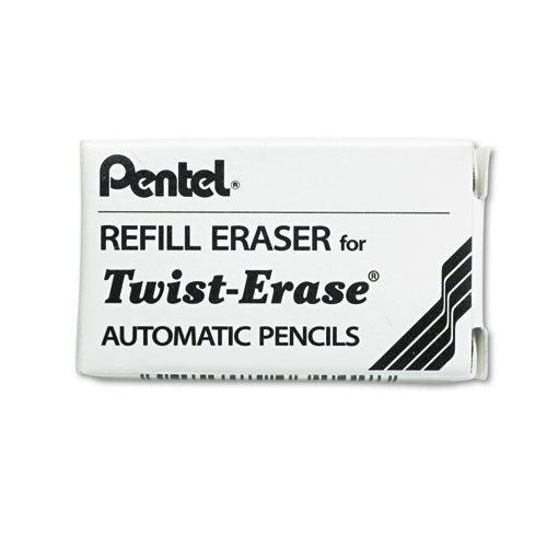 Eraser Refills For Pentel Side Fx And Twist-erase Pencils, Cylindrical Rod, White, 3-tube