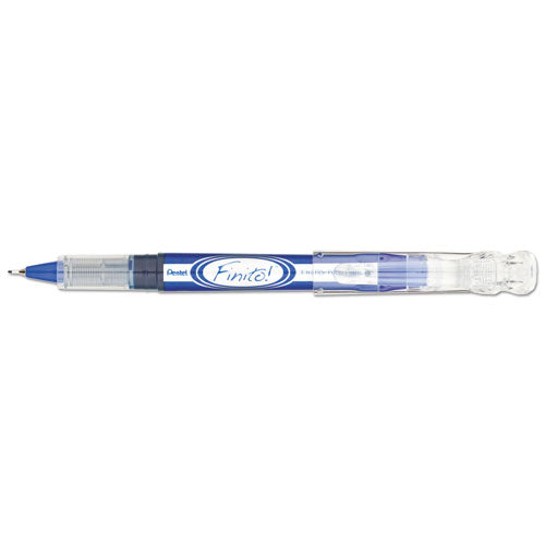 Finito! Porous Point Pen, Stick, Extra-fine 0.4 Mm, Blue Ink, Blue-silver Barrel