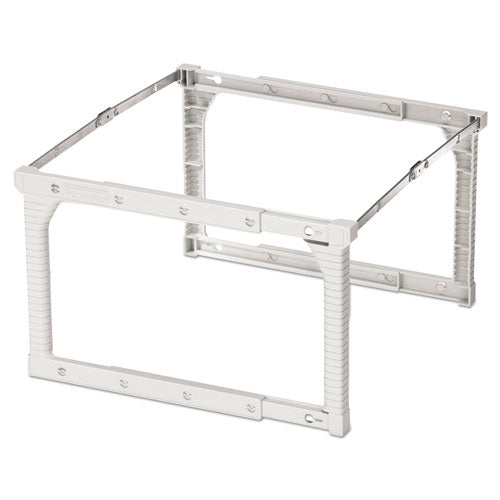 Plastic Snap-together Hanging Folder Frame, Legal-letter Size, 18" To 27" Long, White-silver Accents, 4-box
