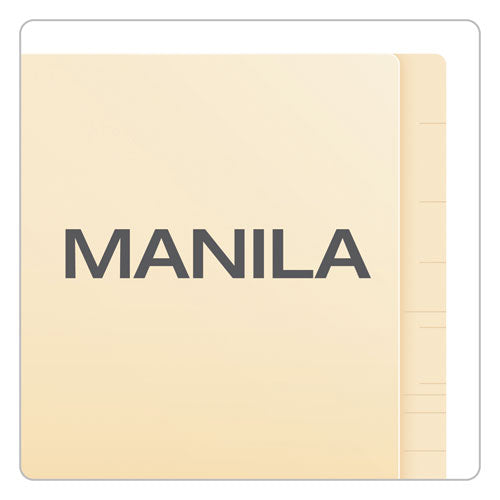 Manila Laminated End Tab Folders With One Fastener, Straight Tab, Letter Size, 11 Pt. Manila, 50-box