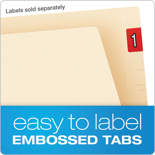 Manila Laminated End Tab Folders With One Fastener, Straight Tab, Letter Size, 11 Pt. Manila, 50-box