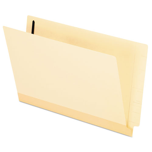 Manila Laminated End Tab Folders With One Fastener, Straight Tab, Legal Size, 11 Pt. Manila, 50-box