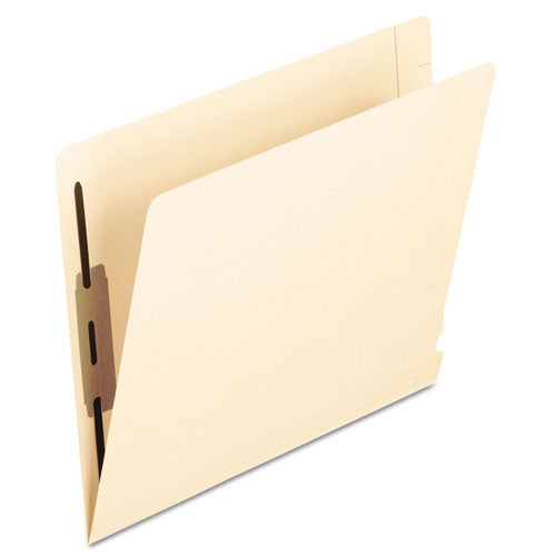 Manila Laminated End Tab Folders With Two Fasteners, Straight Tab, Letter Size, 14 Pt. Manila, 50-box