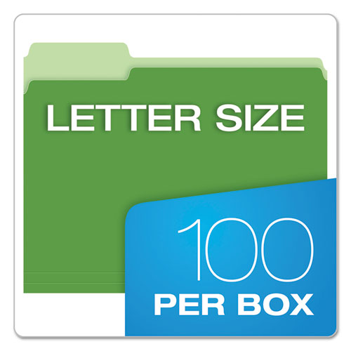 Colored File Folders, 1-3-cut Tabs, Letter Size, Green-light Green, 100-box