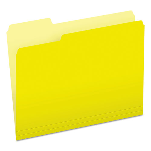 Colored File Folders, 1-3-cut Tabs, Letter Size, Yellow-light Yellow, 100-box