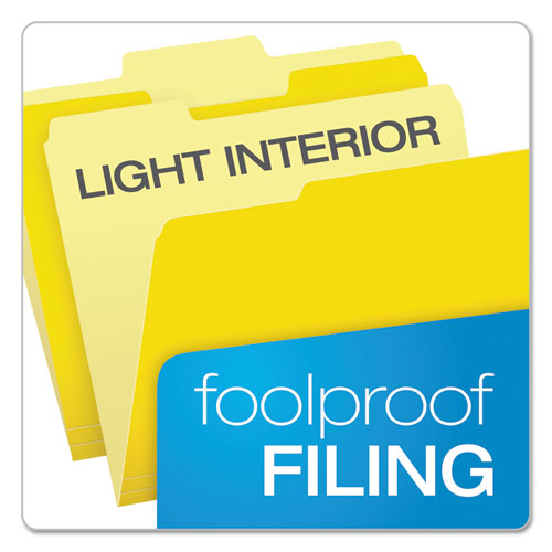 Colored File Folders, 1-3-cut Tabs, Letter Size, Yellow-light Yellow, 100-box