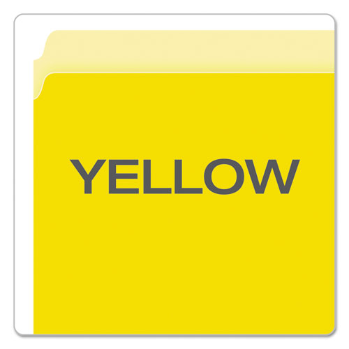 Colored File Folders, Straight Tab, Letter Size, Yellow-light Yellow, 100-box
