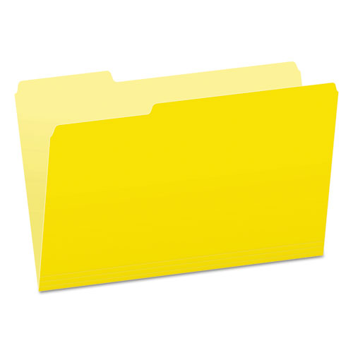 Colored File Folders, 1-3-cut Tabs, Legal Size, Yellow-light Yellow, 100-box