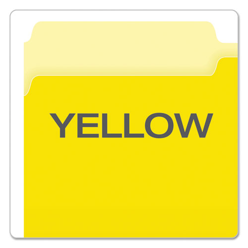 Colored File Folders, 1-3-cut Tabs, Legal Size, Yellow-light Yellow, 100-box