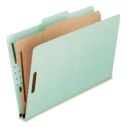 Four-, Six-, And Eight-section Pressboard Classification Folders, 1 Divider, Embedded Fasteners, Legal Size, Red, 10-box