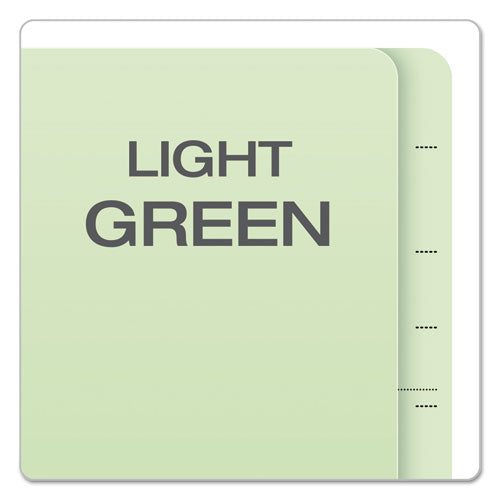 End Tab Classification Folders, 2 Dividers, Letter Size, Pale Green, 10-box