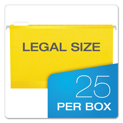 Extra Capacity Reinforced Hanging File Folders With Box Bottom, Legal Size, 1-5-cut Tab, Yellow, 25-box