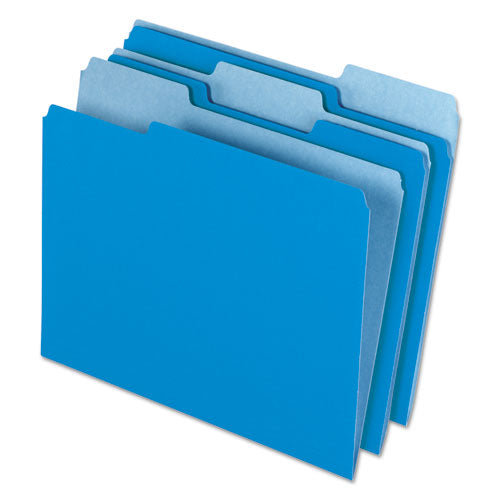 Interior File Folders, 1-3-cut Tabs, Letter Size, Blue, 100-box