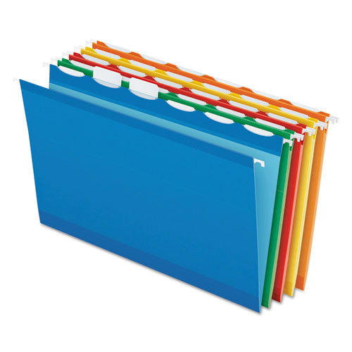 Ready-tab Colored Reinforced Hanging Folders, Legal Size, 1-6-cut Tab, Assorted, 25-box