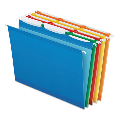 Ready-tab Colored Reinforced Hanging Folders, Letter Size, 1-3-cut Tab, Assorted, 25-box