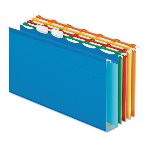 Ready-tab Extra Capacity Reinforced Colored Hanging Folders, Legal Size, 1-6-cut Tab, Assorted, 20-box