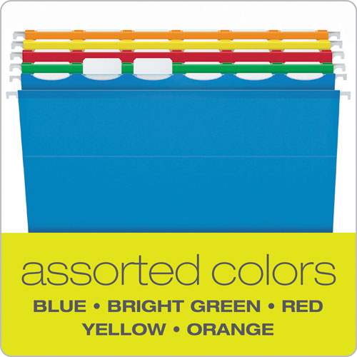 Ready-tab Extra Capacity Reinforced Colored Hanging Folders, Legal Size, 1-6-cut Tab, Assorted, 20-box