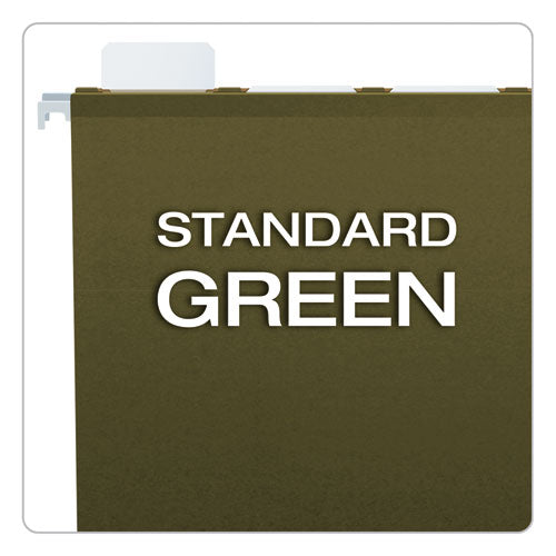 Ready-tab Extra Capacity Reinforced Colored Hanging Folders, Legal Size, 1-6-cut Tab, Standard Green, 20-box
