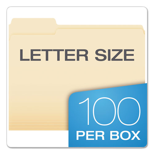 Cutless File Folders, 1-3-cut Tabs, Letter Size, Manila, 100-box