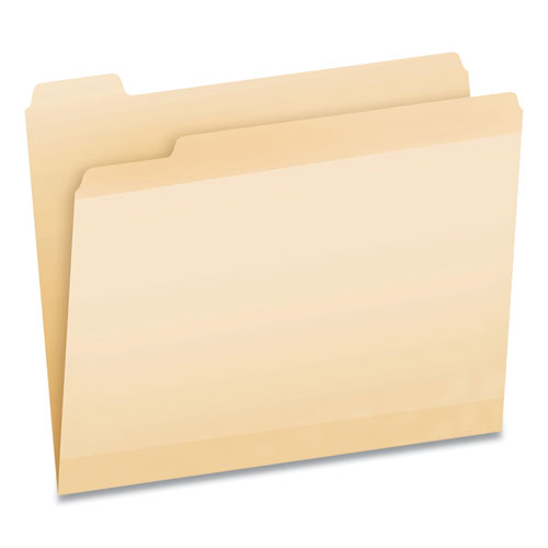 Poly Reinforced File Folder, 1-2-cut Tabs, Letter Size, Manila, 24-pack