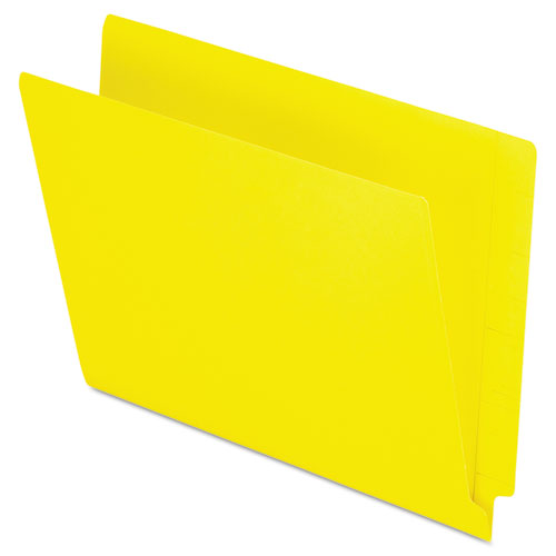 Colored End Tab Folders With Reinforced 2-ply Straight Cut Tabs, Letter Size, Yellow, 100-box